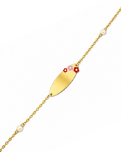 Load image into Gallery viewer, Pearl & Floral ID Baby Bracelet
