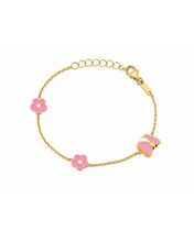 Load image into Gallery viewer, Butterfly & Double Flower Baby Bracelet