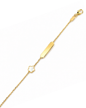 Load image into Gallery viewer, White mother-of-pearl flower ID Baby Bracelet