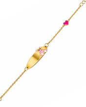Load image into Gallery viewer, Bear Nameplate & Heart Charm Baby Bracelet
