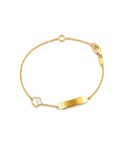 Load image into Gallery viewer, White mother-of-pearl flower ID Baby Bracelet