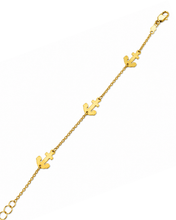 Load image into Gallery viewer, Three Anchor Charm Baby Bracelet