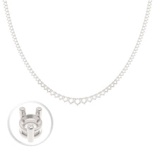 Load image into Gallery viewer, 3 Prong Graduated Tennis Necklace Mounting (centre stone 5.0mm/10 total ct)
