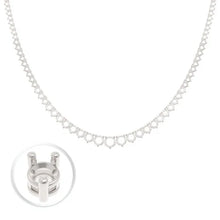 Load image into Gallery viewer, 3 Prong Graduated Tennis Necklace Mounting (centre stone 4.25mm/7.00 total ct)